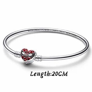 NWOT Moments Marvel Spider-Man Mask Clasp Bangle Bracelet Sterling Silver 925